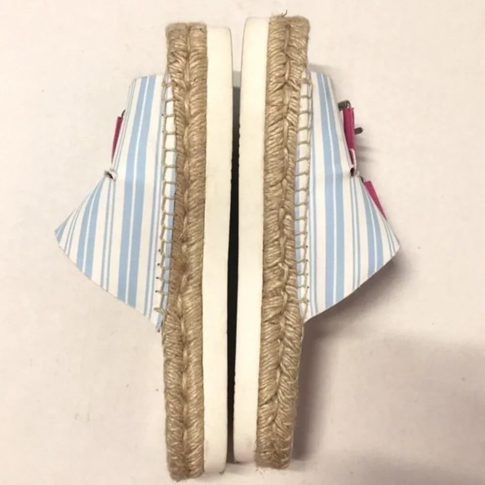 Virginie Dhello For Cosmoparis Buckle and Striped Espadrille Sandals 39